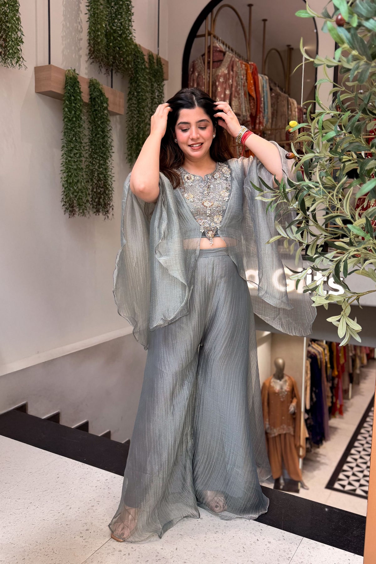 Vayara Embroidered Three Piece Set