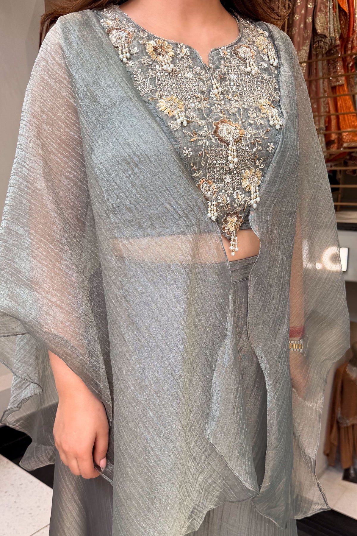 Vayara Embroidered Three Piece Set