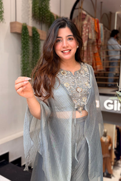 Vayara Embroidered Three Piece Set