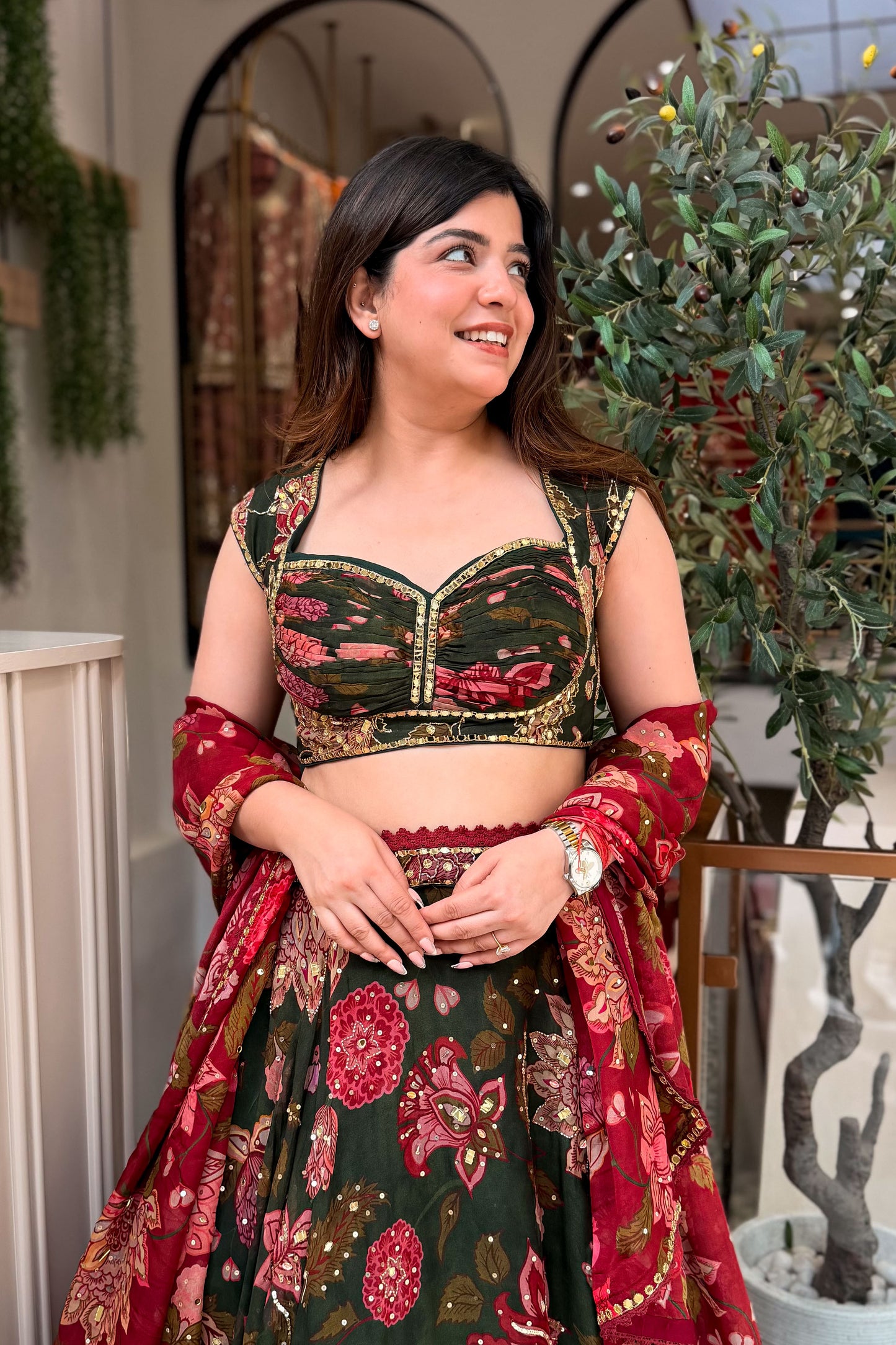 Aadhya Floral Hand Embroidered Lehenga