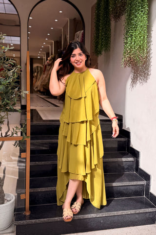 Fern High Low Ruffle Dress