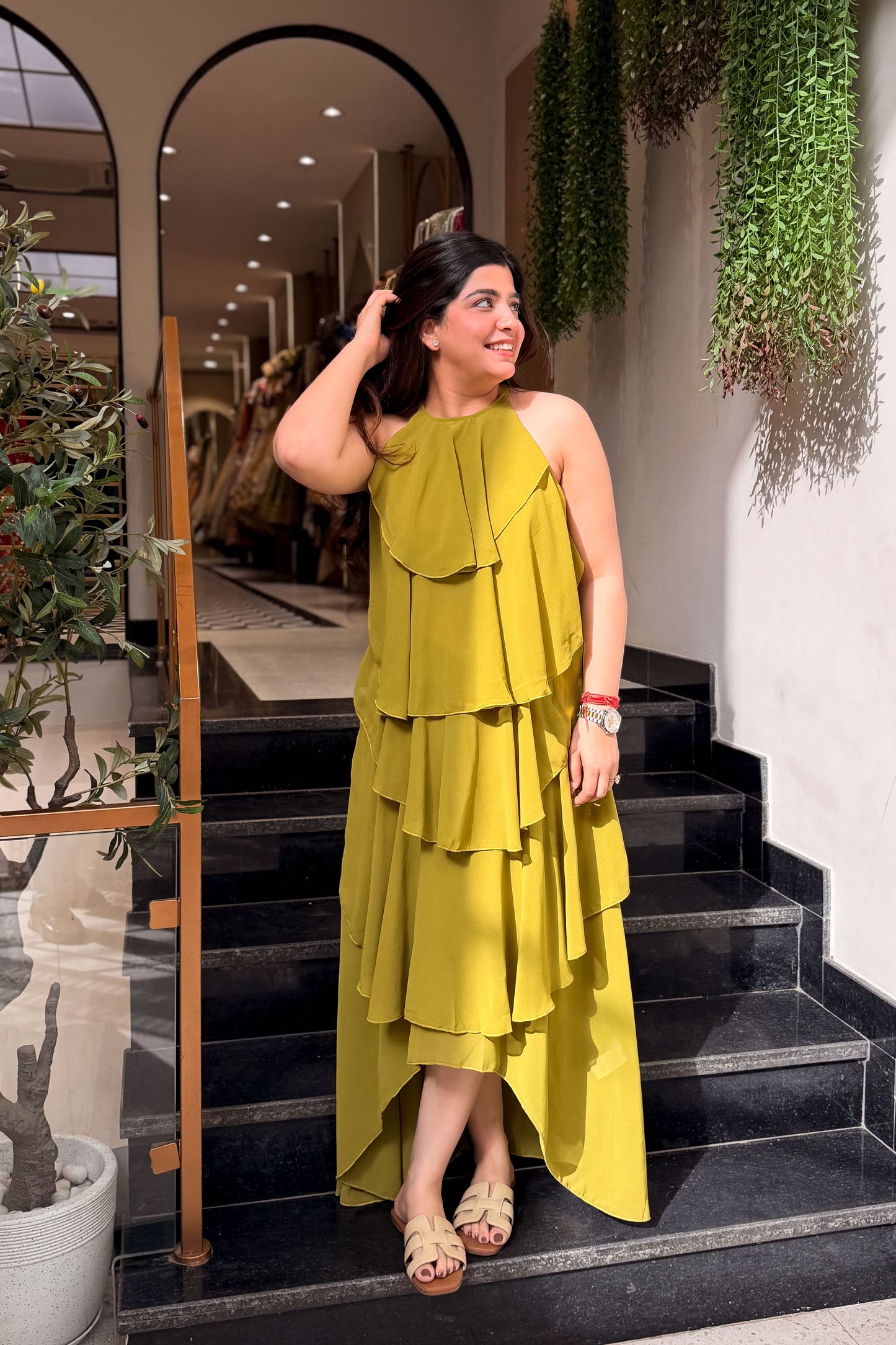 Fern High Low Ruffle Dress