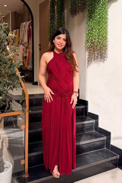 Fable Pleated Halter Dress