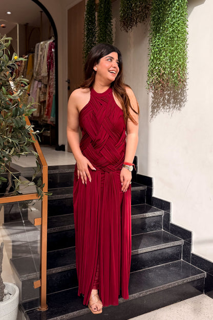 Fable Pleated Halter Dress