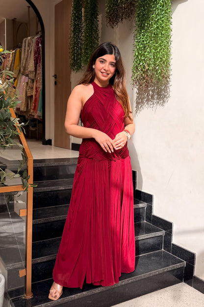 Fable Pleated Halter Dress