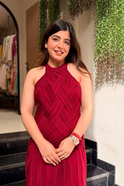 Fable Pleated Halter Dress