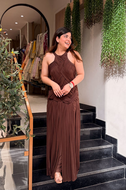 Fable Pleated Halter Dress
