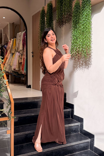 Fable Pleated Halter Dress