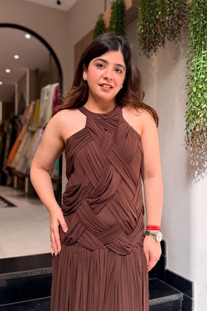 Fable Pleated Halter Dress