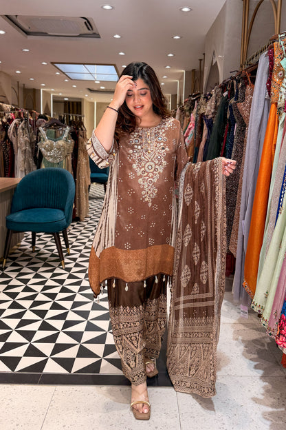 Dua Printed & Embroidered Suit Set