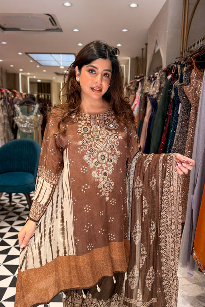 Dua Printed & Embroidered Suit Set