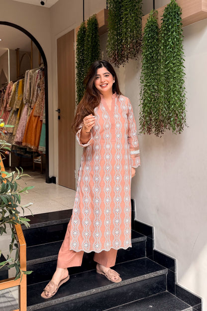 Vihaani Schiffli Work Co ord Set
