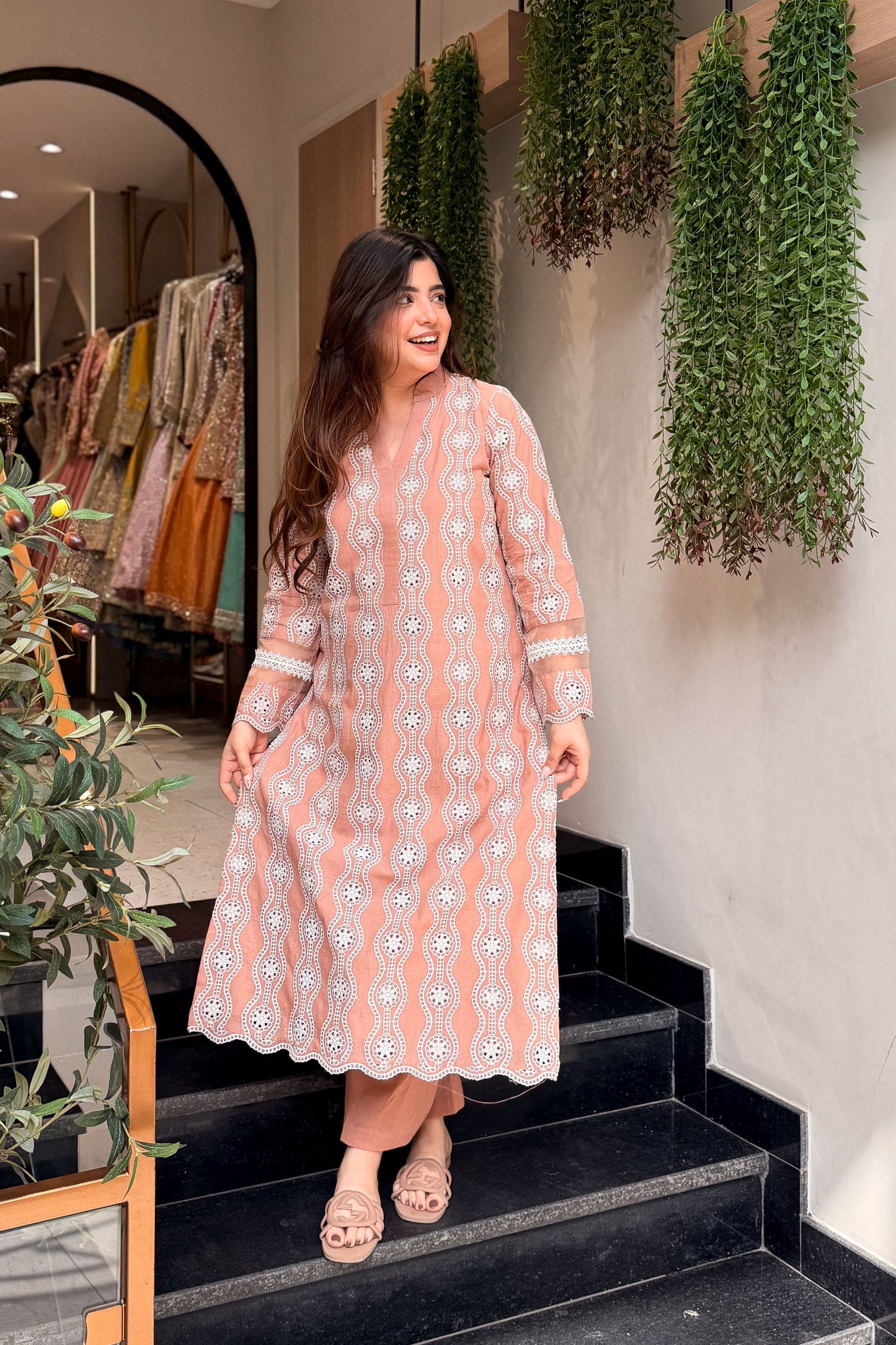 Vihaani Schiffli Work Co ord Set
