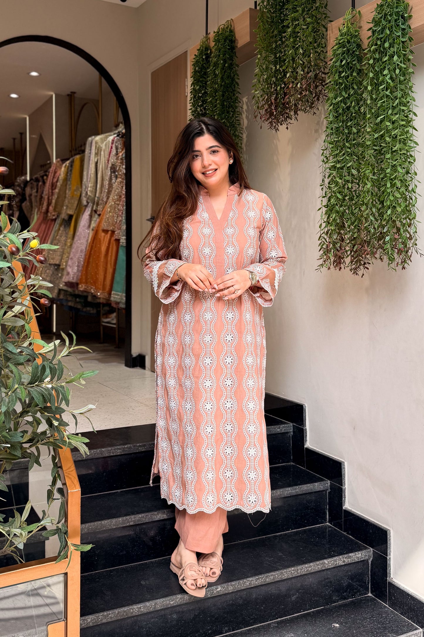 Vihaani Schiffli Work Co ord Set