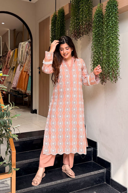 Vihaani Schiffli Work Co ord Set