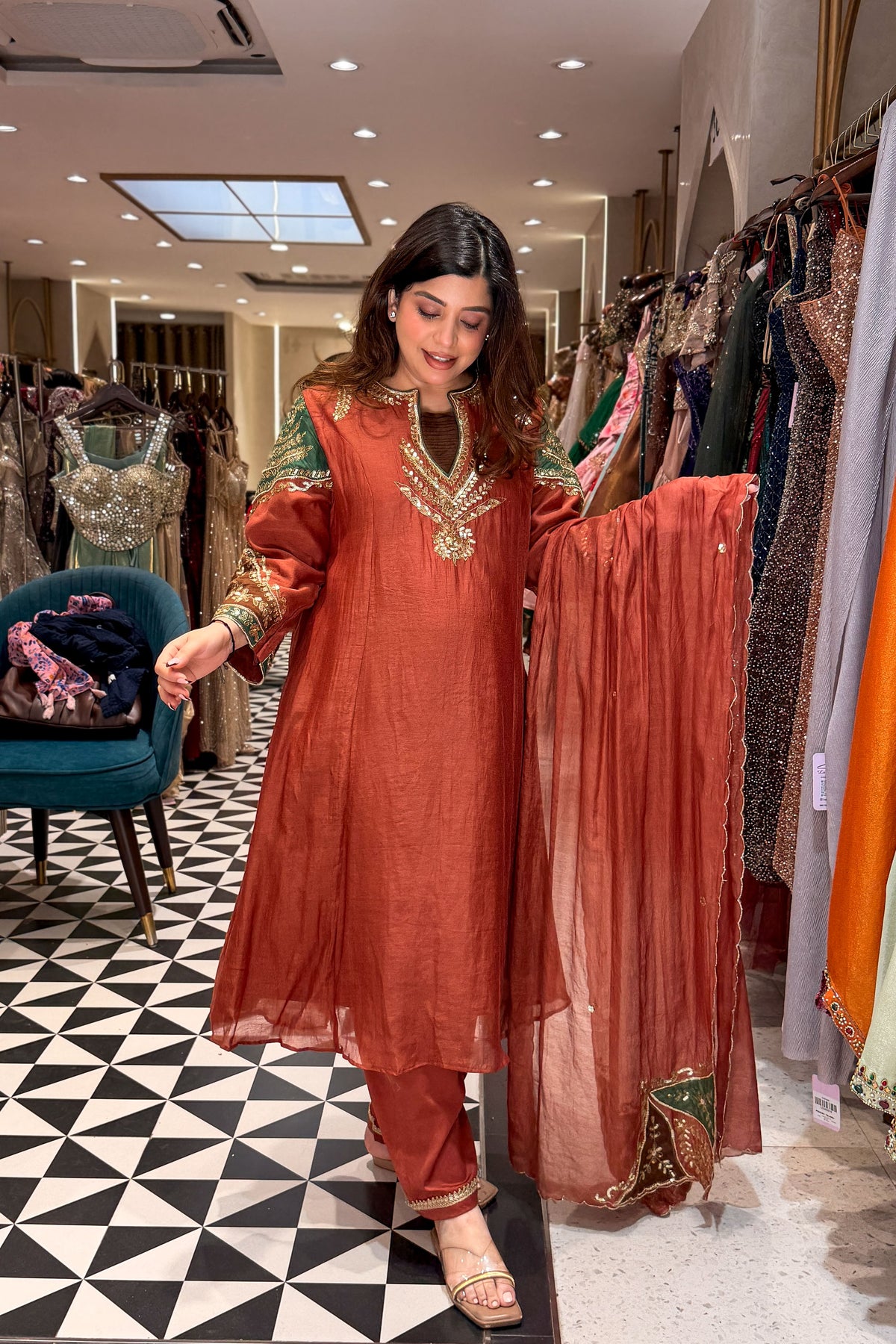 Adrita Hand Embroidered Suit Set