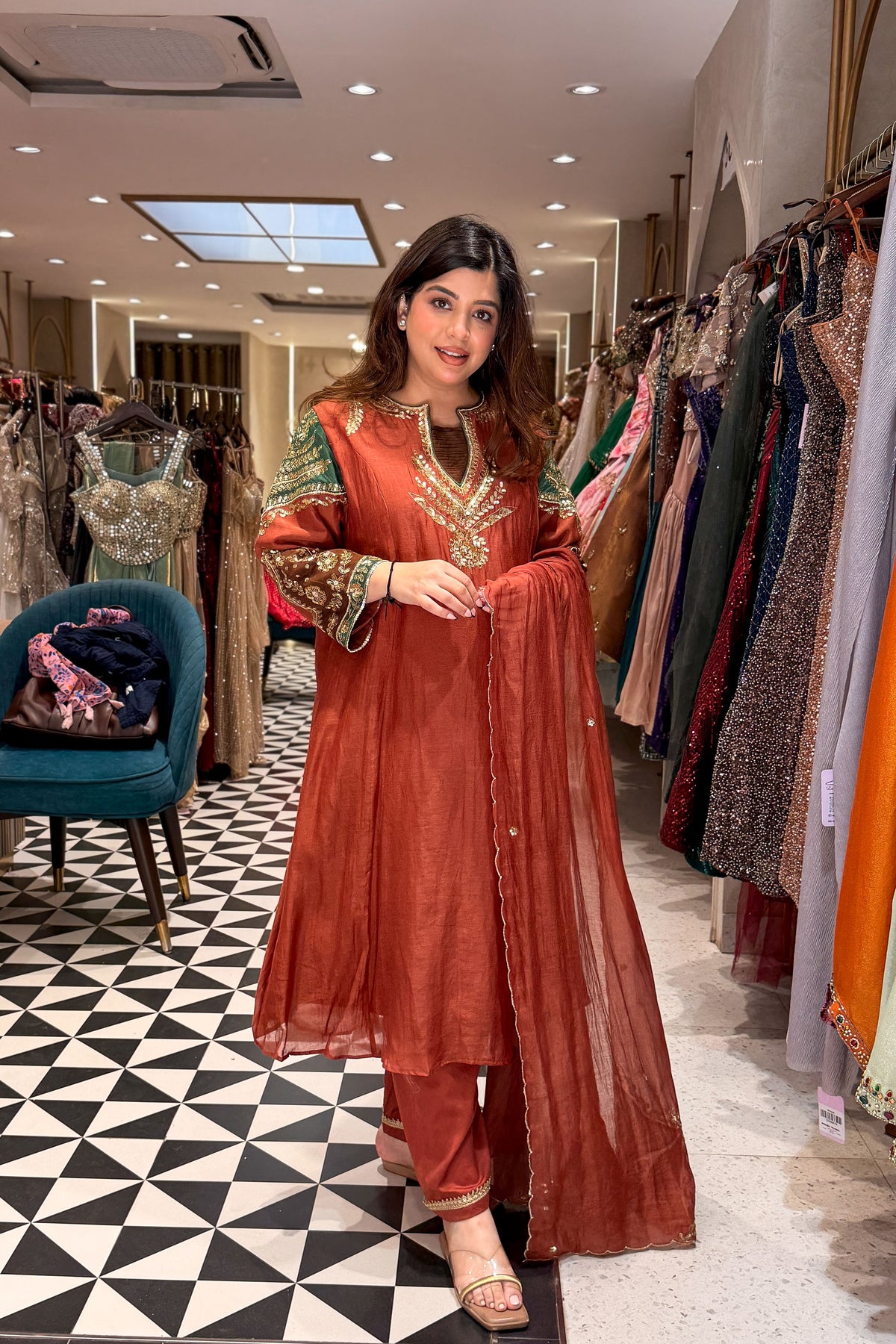 Adrita Hand Embroidered Suit Set