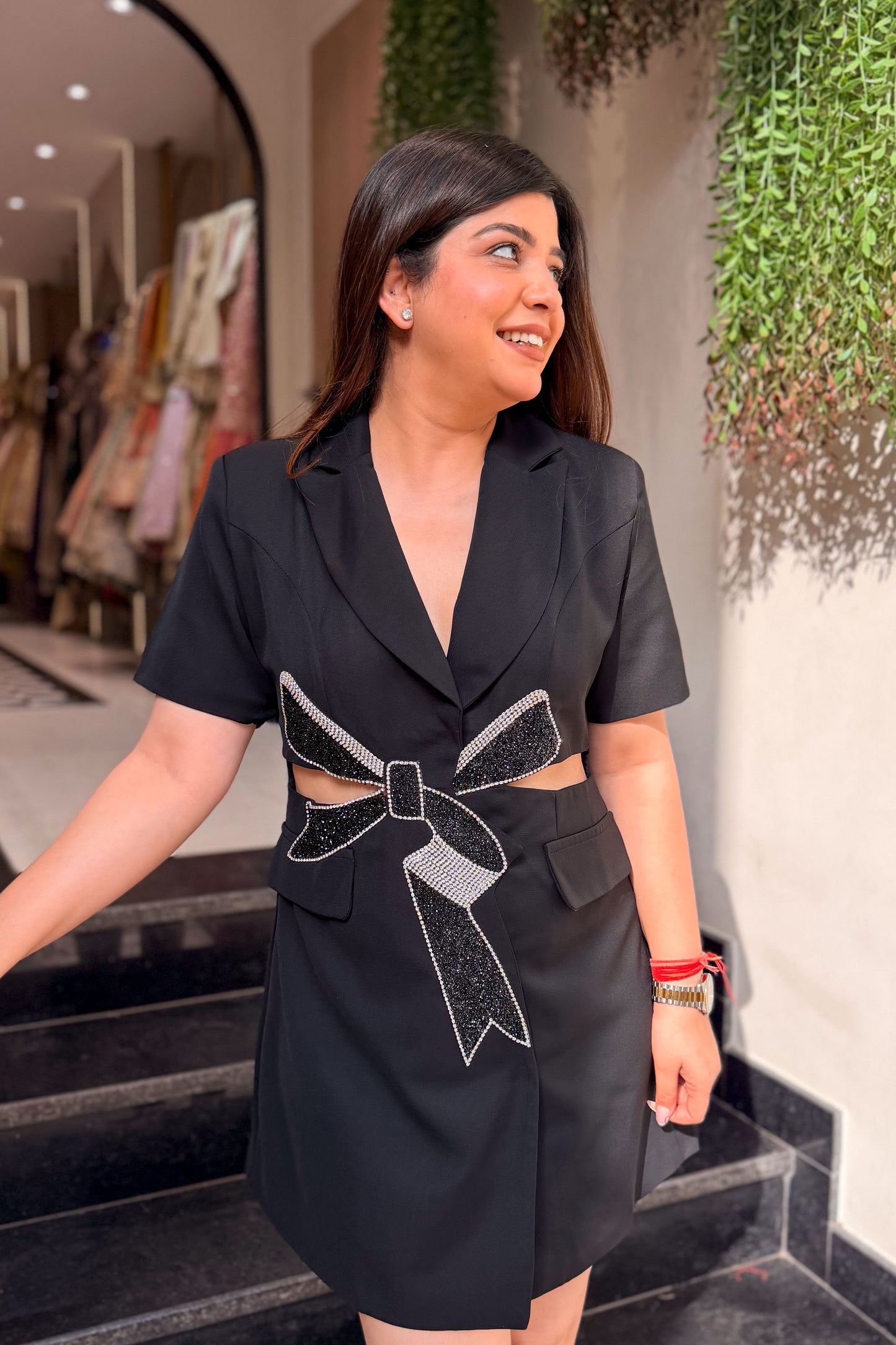 Amaris Bow Detailing Collared Dress