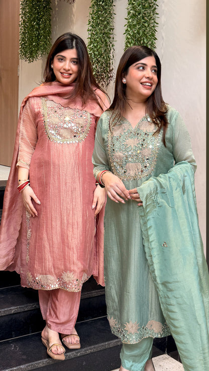 Areeba Mirror Work Suit Set