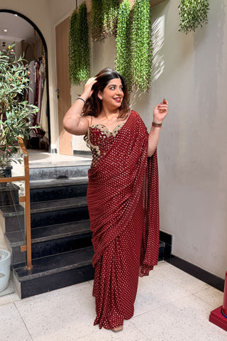 Umaira Hand Embroidered Corset Drape Saree