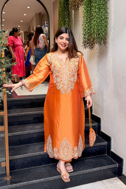 Ramila Embroidered Co ord Set with Potli