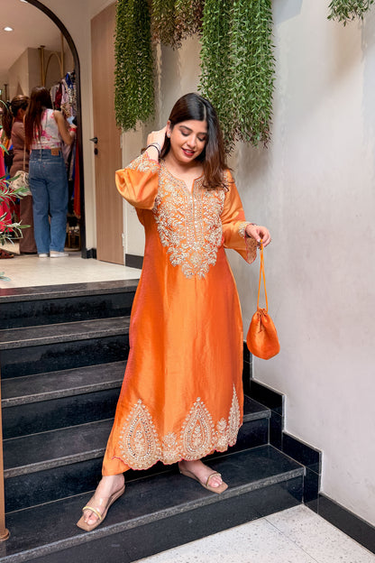 Ramila Embroidered Co ord Set with Potli