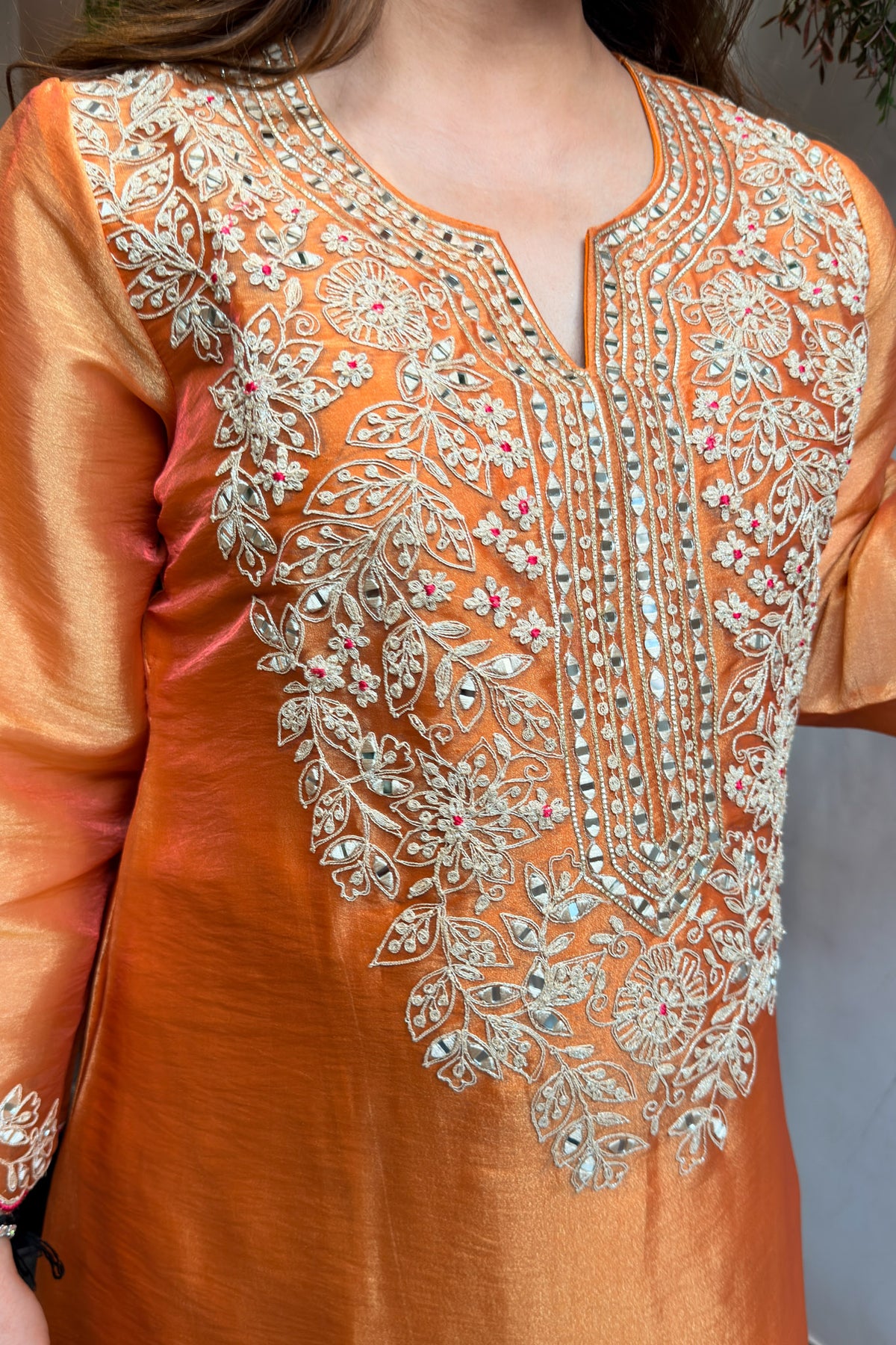 Ramila Embroidered Co ord Set with Potli