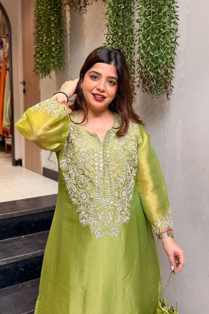 Ramila Embroidered Co ord Set with Potli