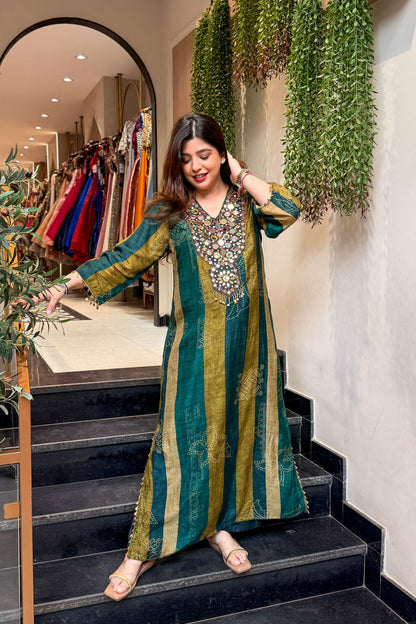 Tivra Embroidered Long Co ord Set