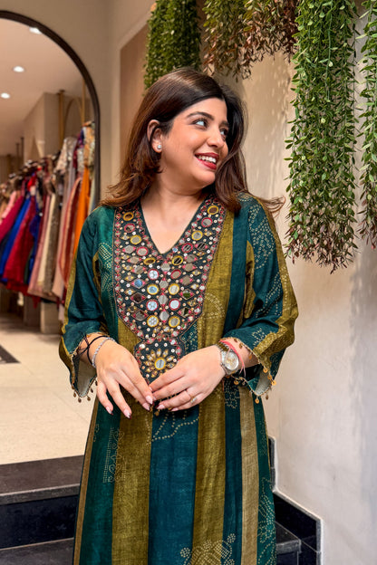 Tivra Embroidered Long Co ord Set