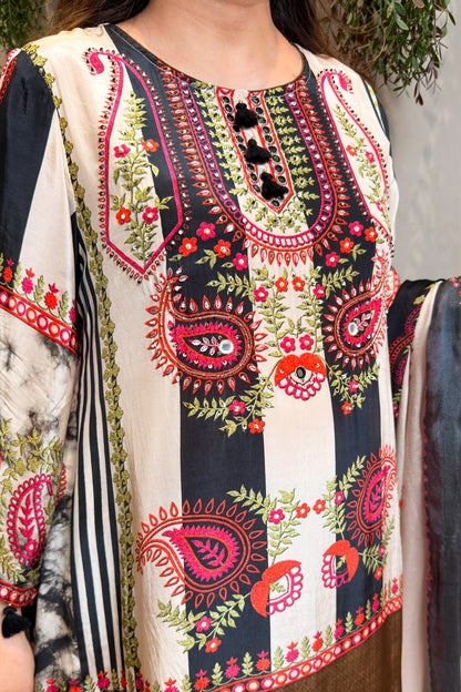 Ibadat Printed & Embroidered Suit Set