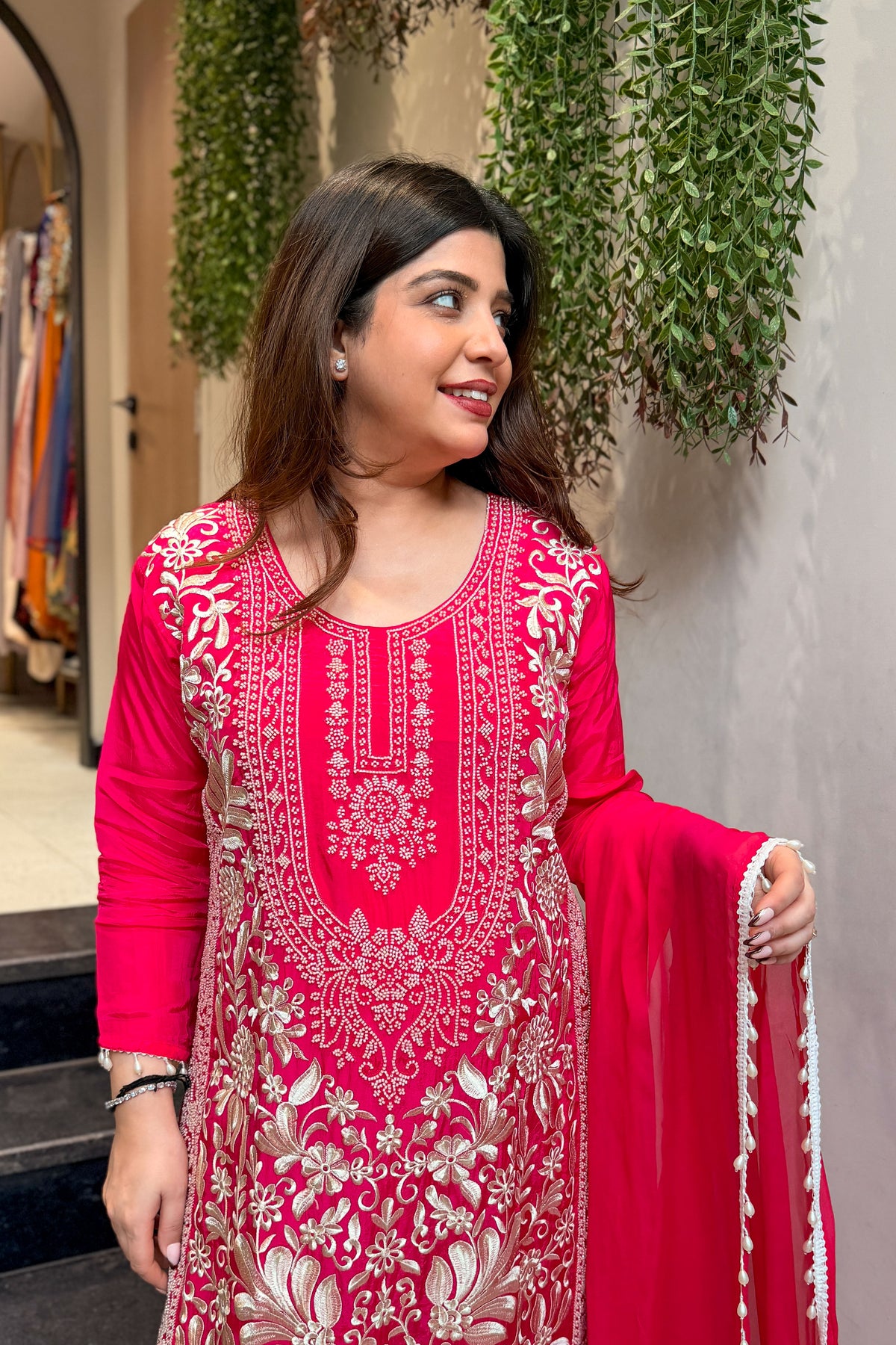 Maurya Thread & Beads Work Long Suit Set