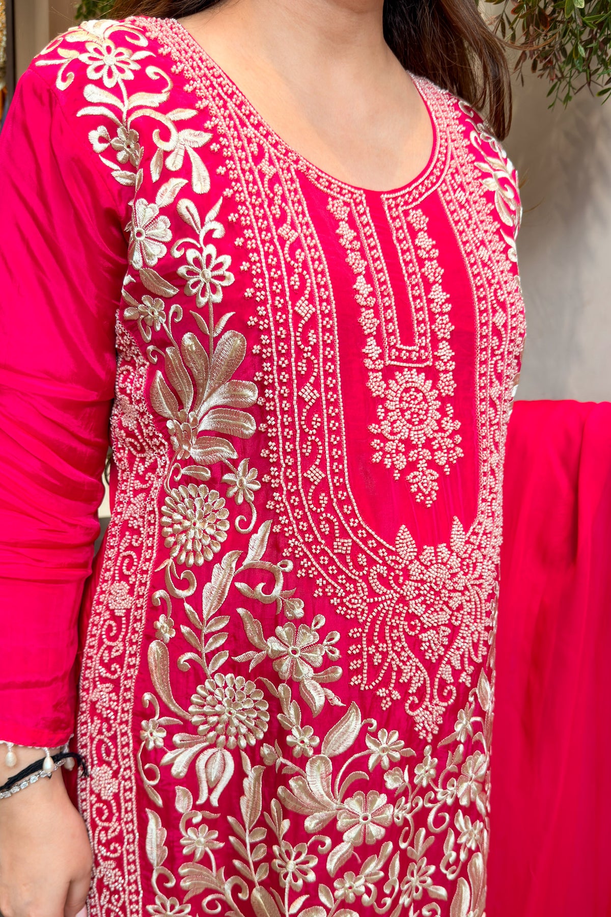 Maurya Thread & Beads Work Long Suit Set