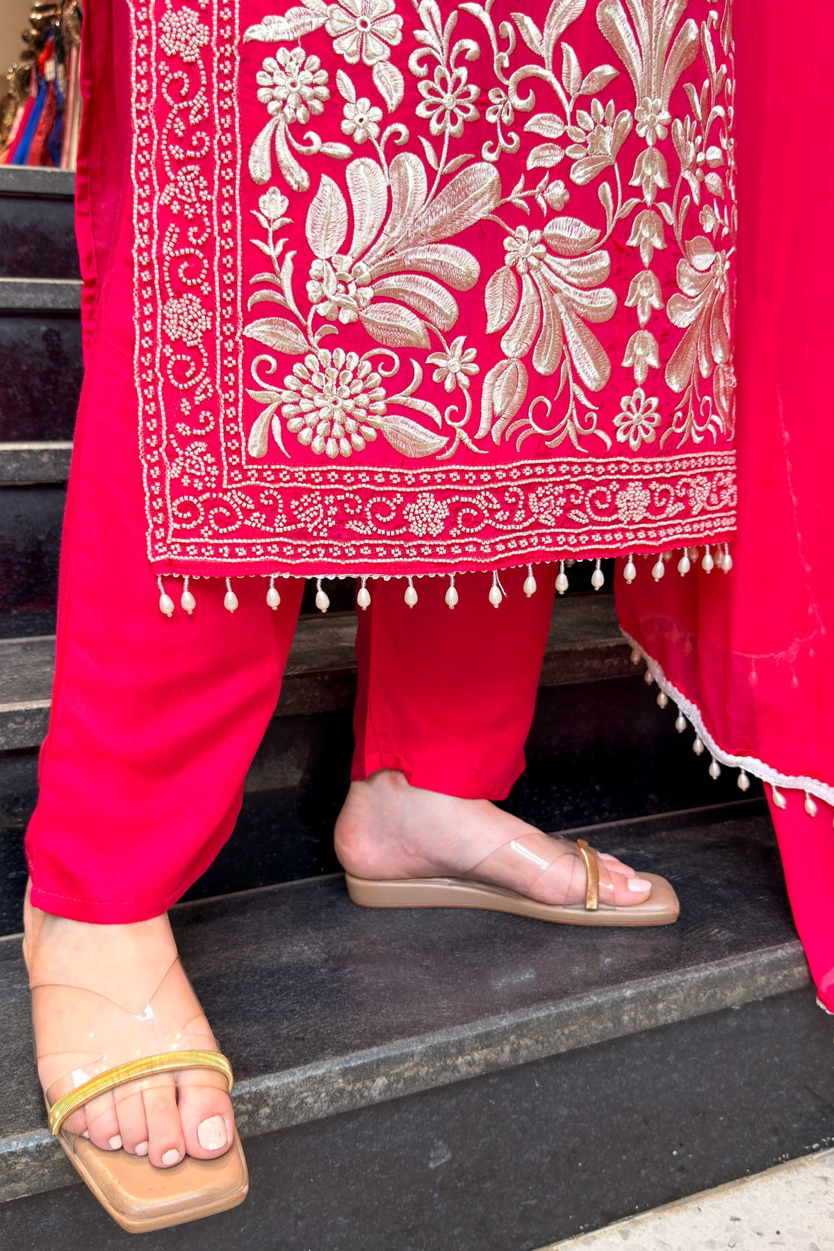 Maurya Thread & Beads Work Long Suit Set