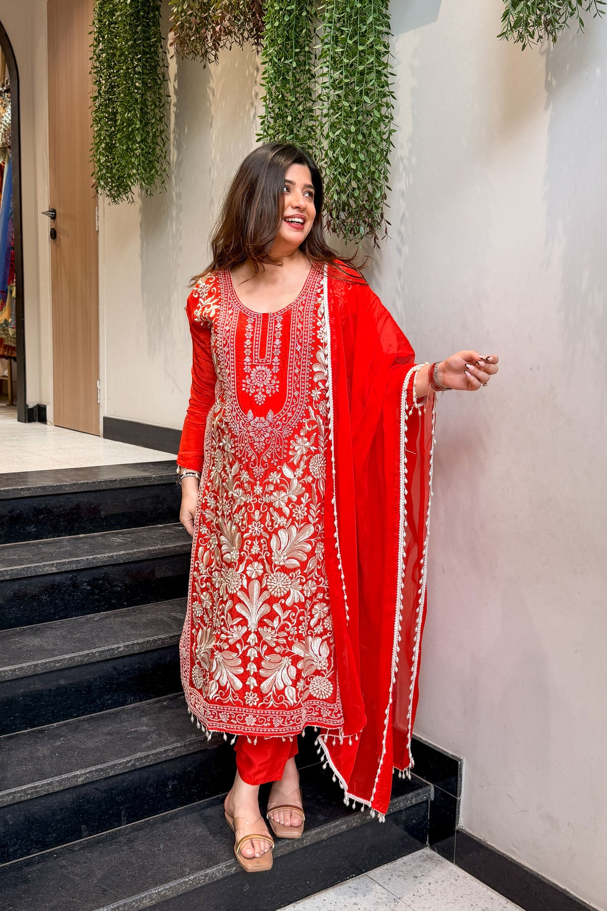 Maurya Thread & Beads Work Long Suit Set