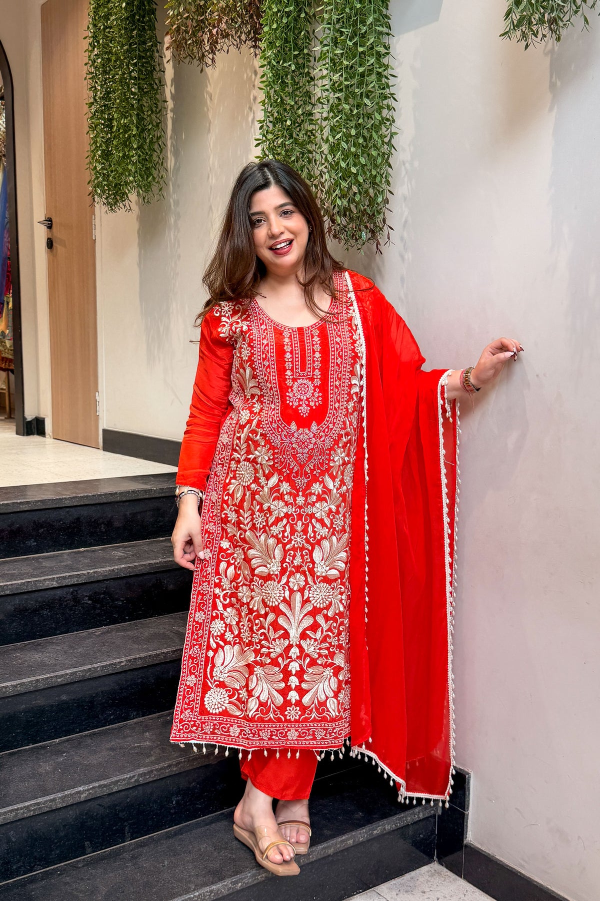 Maurya Thread & Beads Work Long Suit Set
