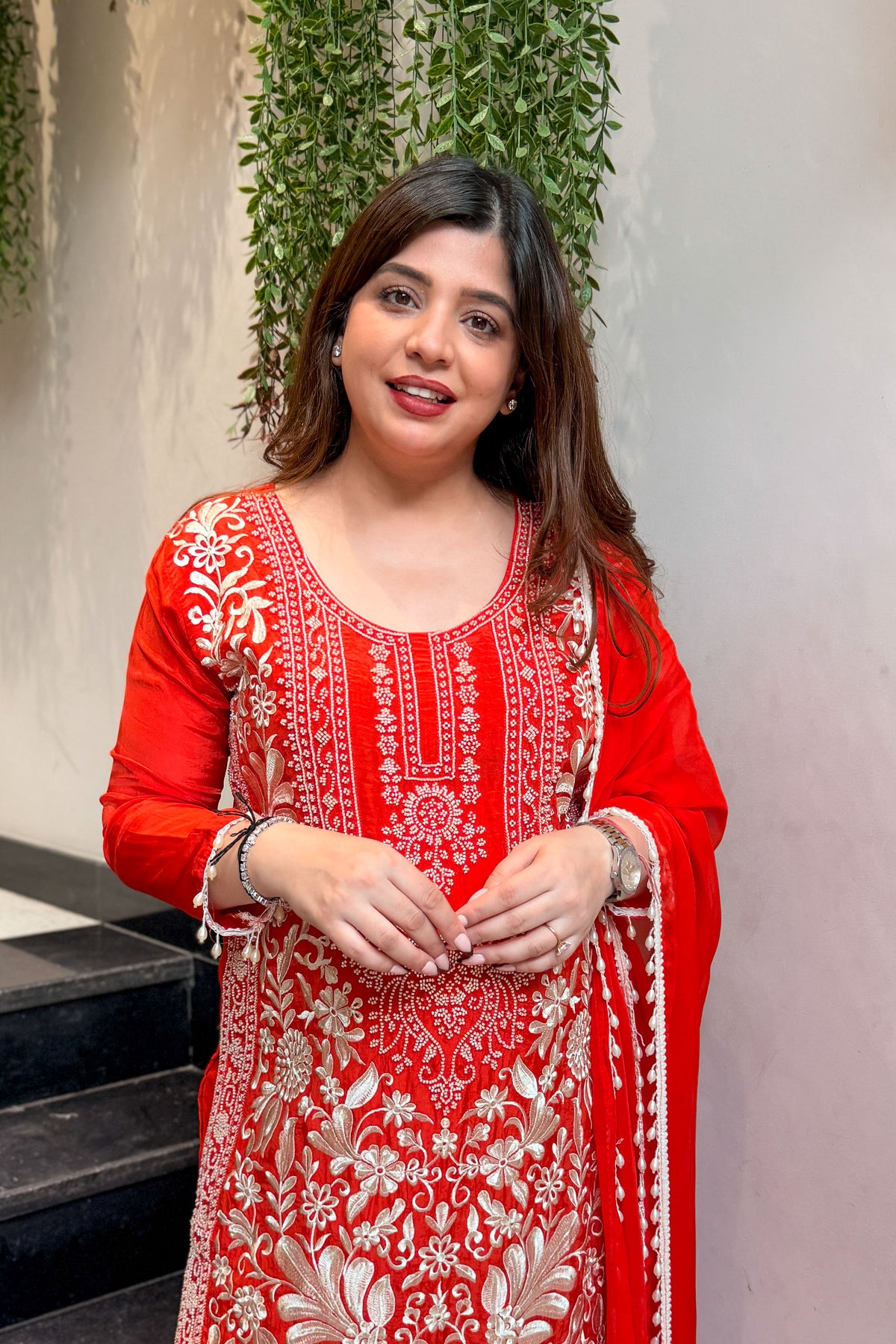 Maurya Thread & Beads Work Long Suit Set