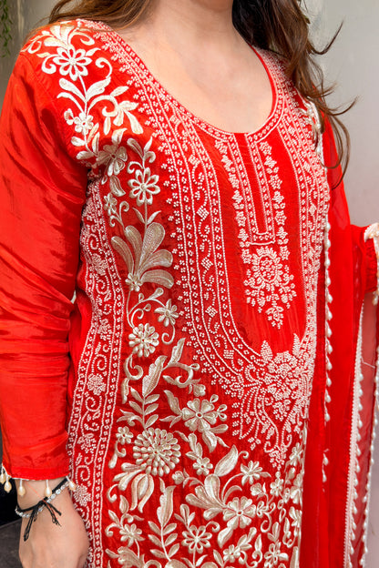 Maurya Thread & Beads Work Long Suit Set