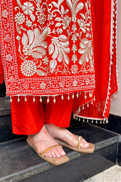 Maurya Thread & Beads Work Long Suit Set