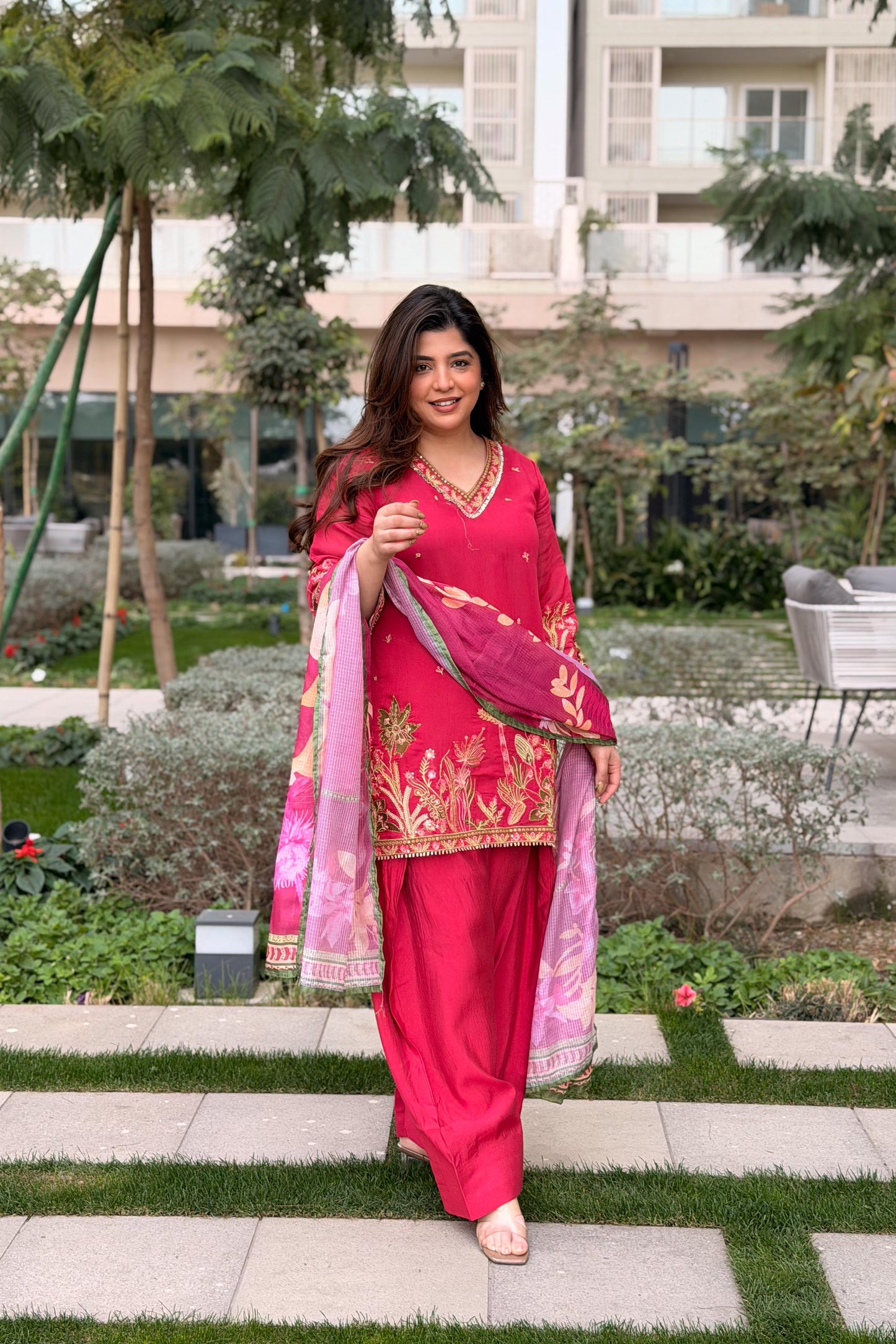 Rameesha Embroidered Farshi Salwar Set