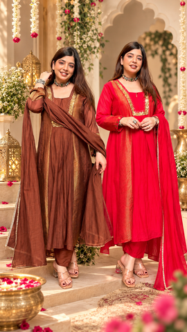 Veya Sequin Work Anarkali Suit Set