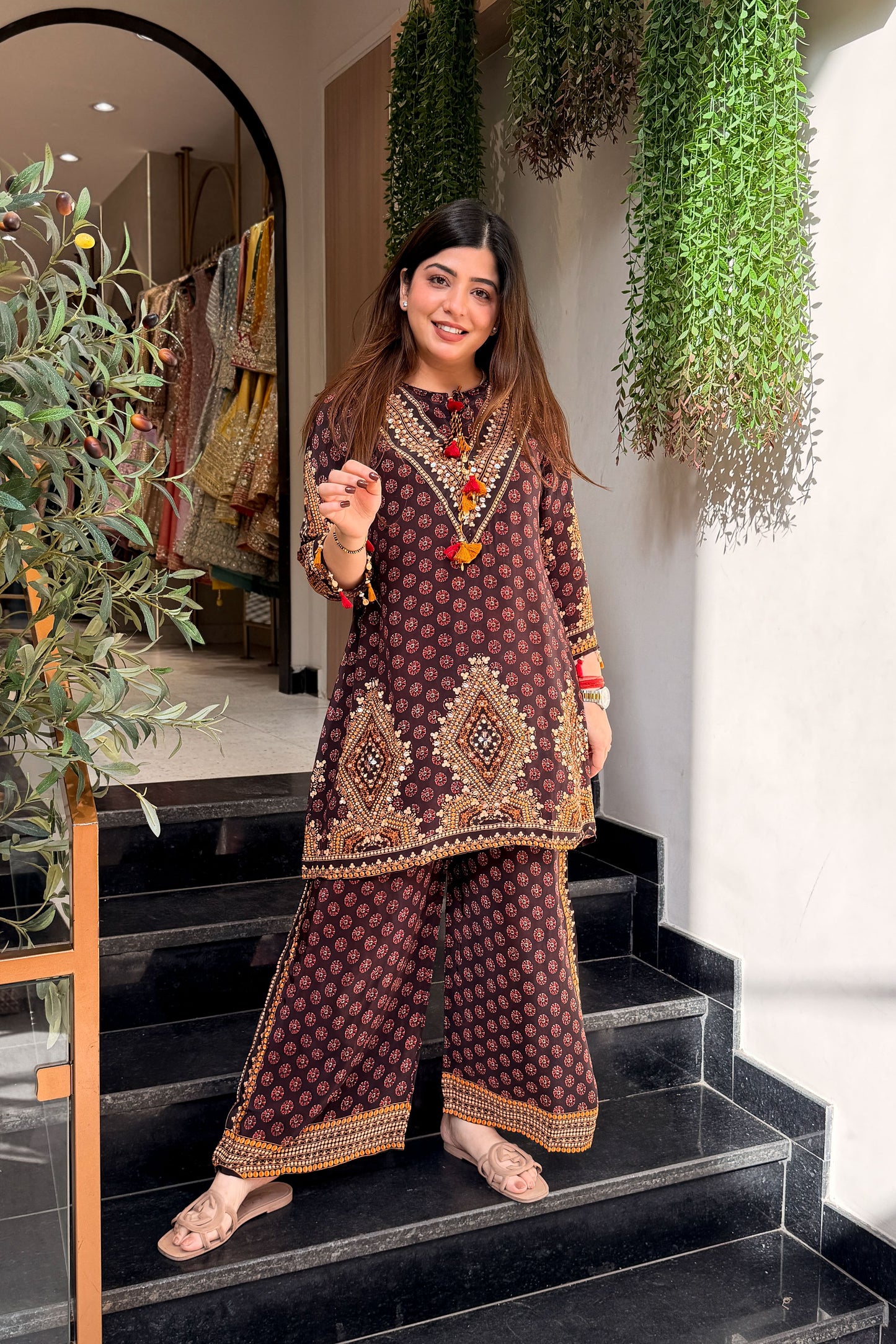 Alaya Embroidered Printed Co ord Set