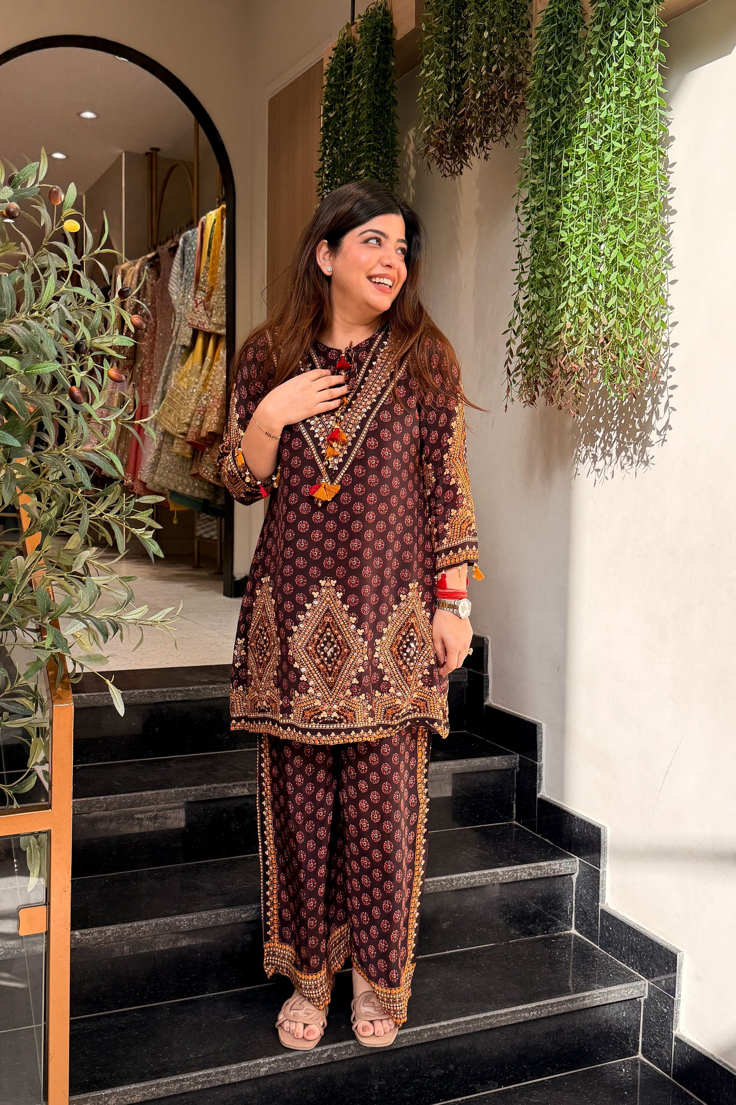 Alaya Embroidered Printed Co ord Set