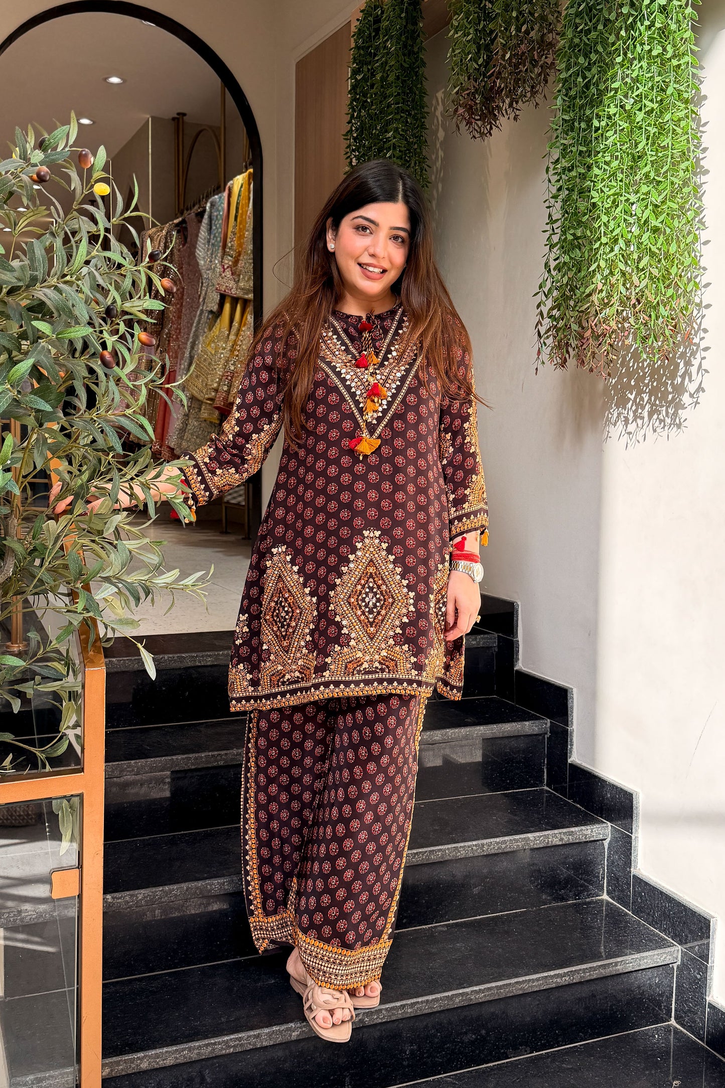 Alaya Embroidered Printed Co ord Set