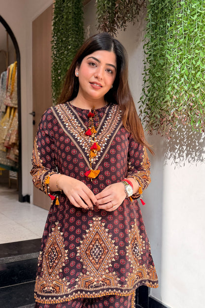Alaya Embroidered Printed Co ord Set