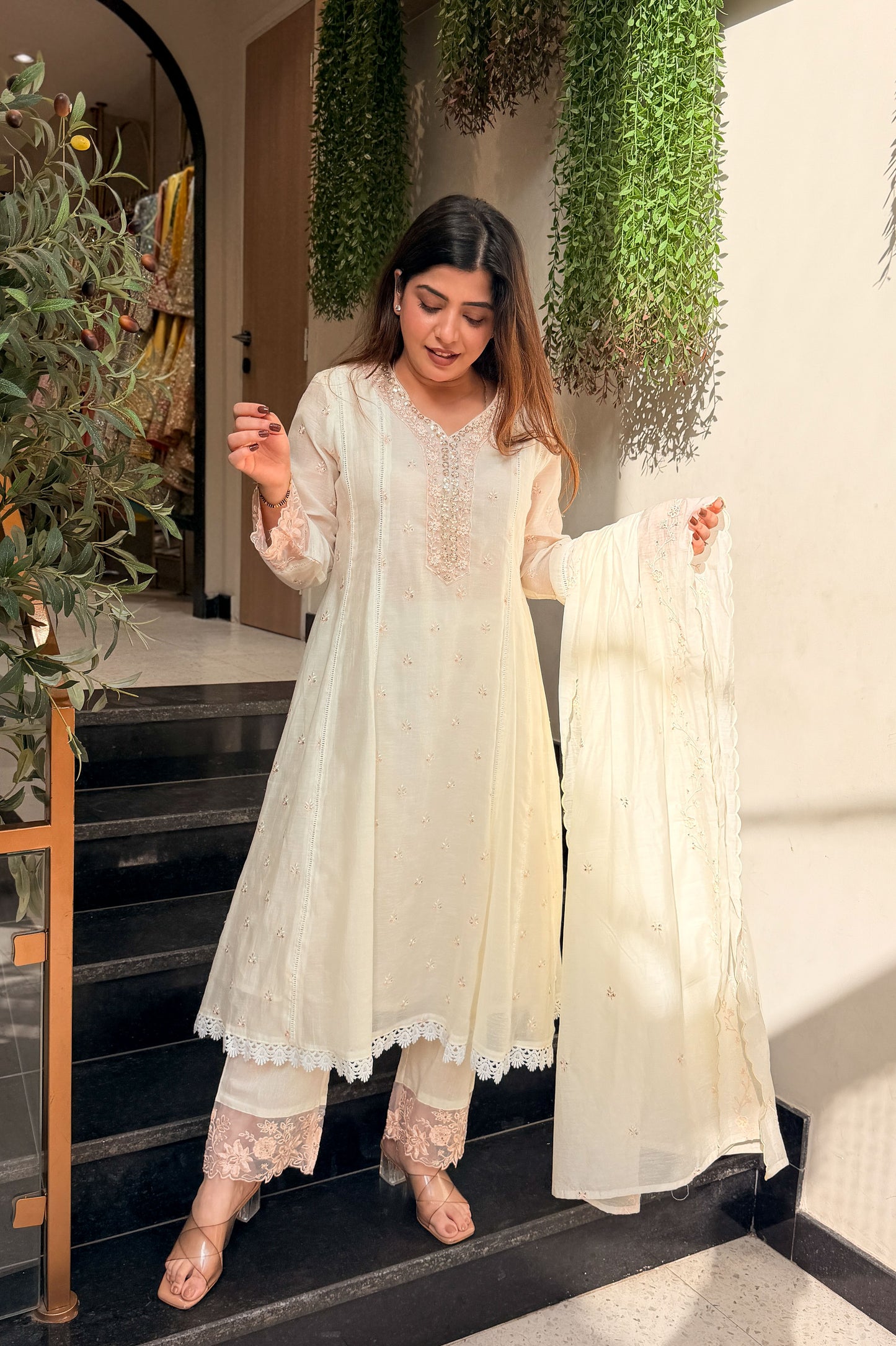 Ridhvi Embroidered Anarkali Suit Set