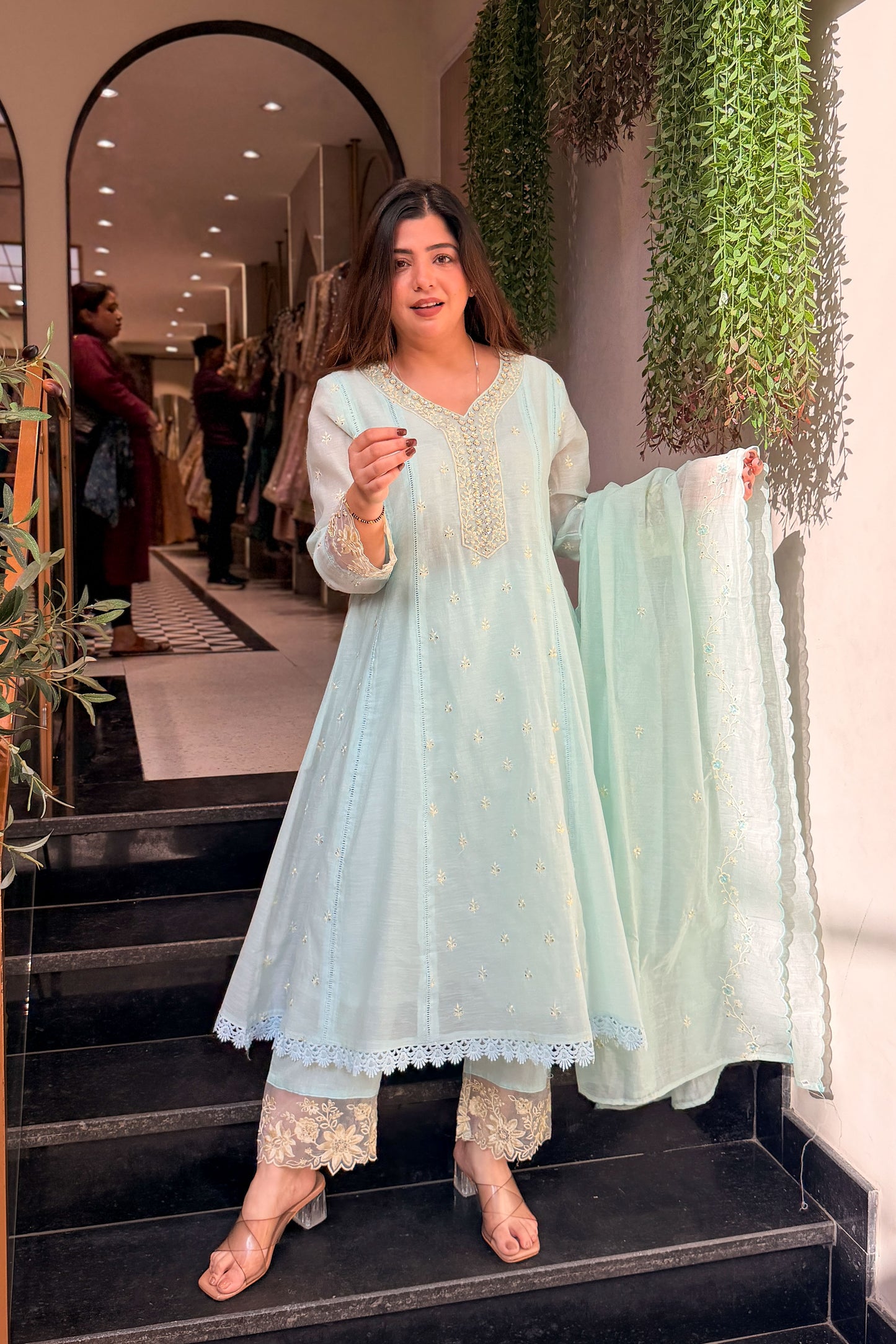 Ridhvi Embroidered Anarkali Suit Set