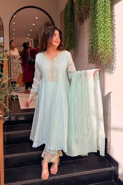 Ridhvi Embroidered Anarkali Suit Set