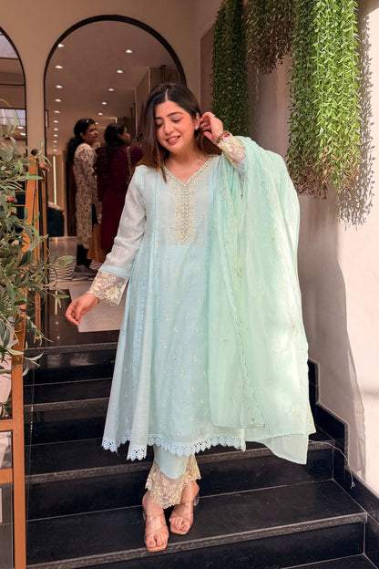 Ridhvi Embroidered Anarkali Suit Set