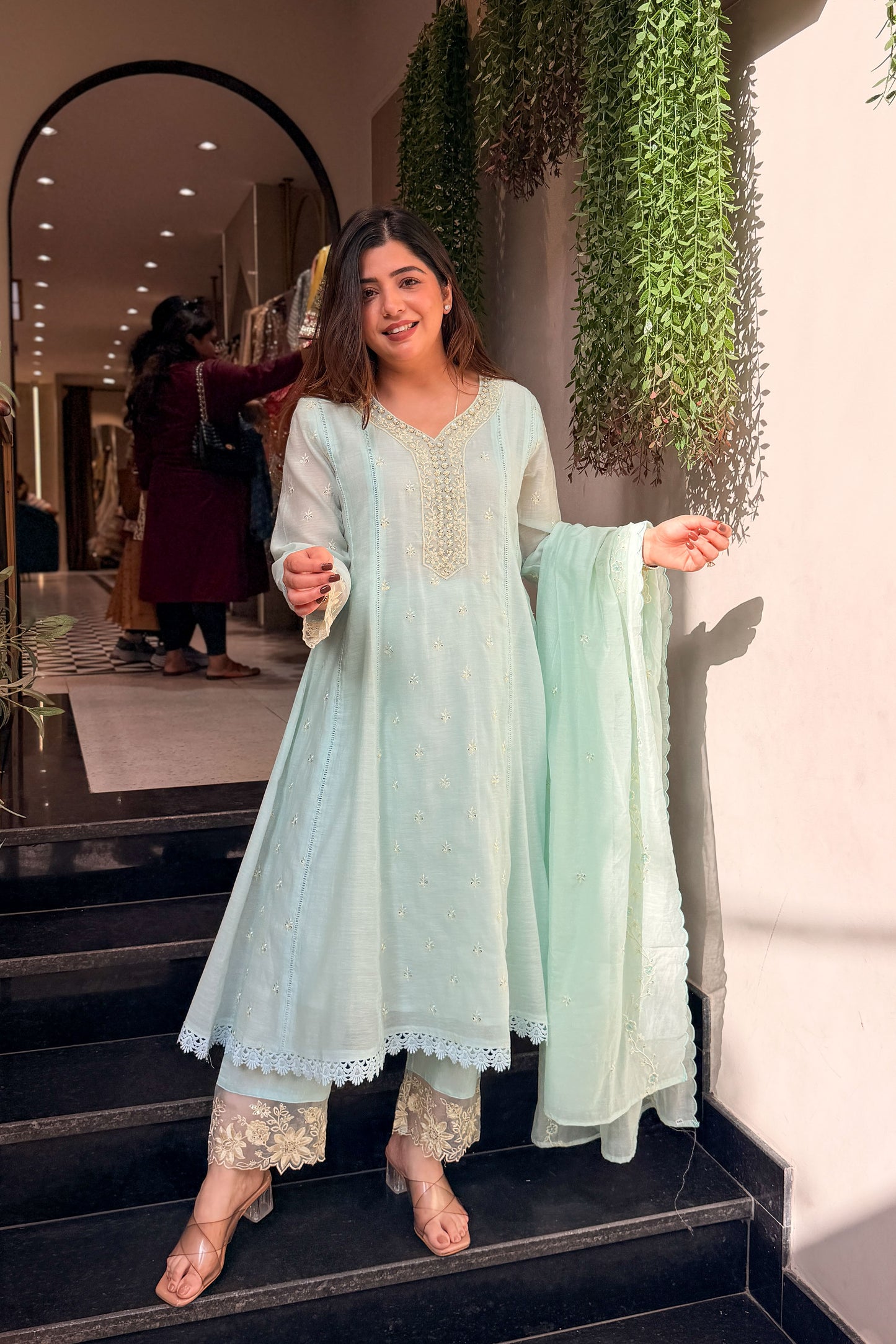 Ridhvi Embroidered Anarkali Suit Set
